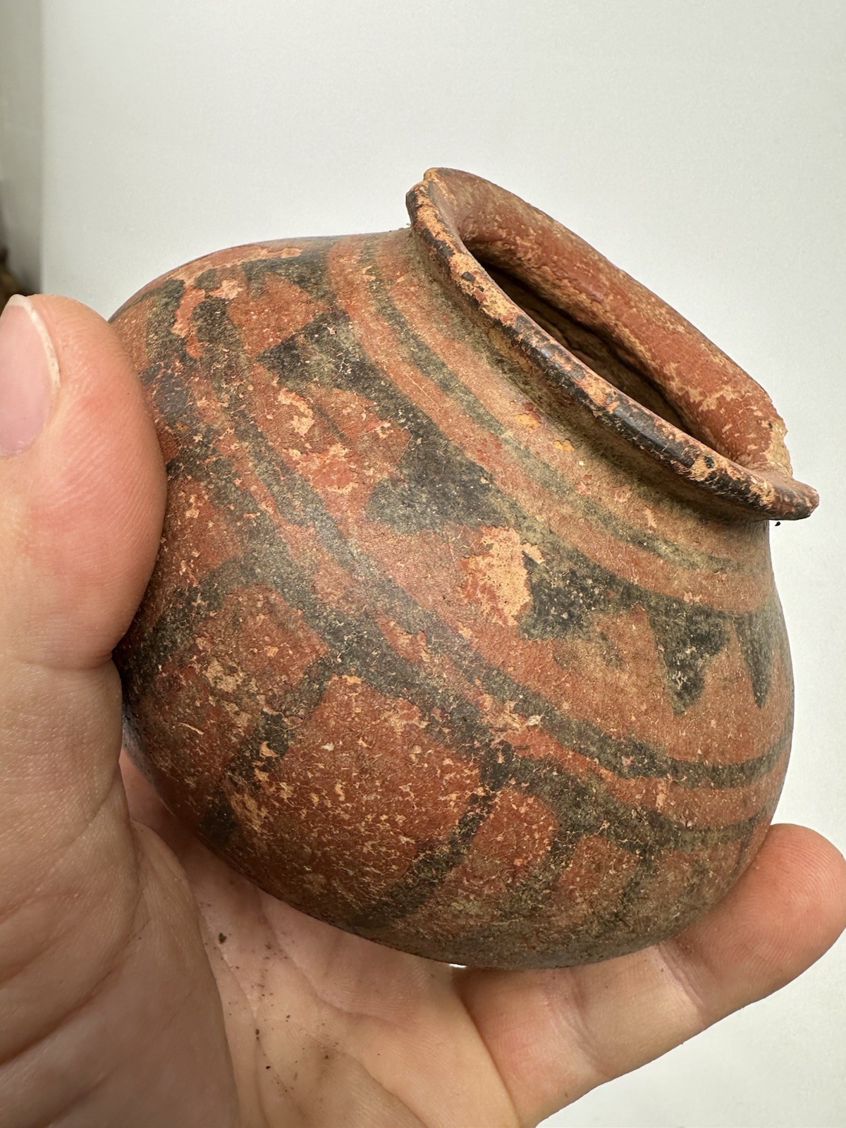 Pre Columbian Mayan? Painted Pottery Earthenware Bowl Jar Genuine 500BC-1200AD