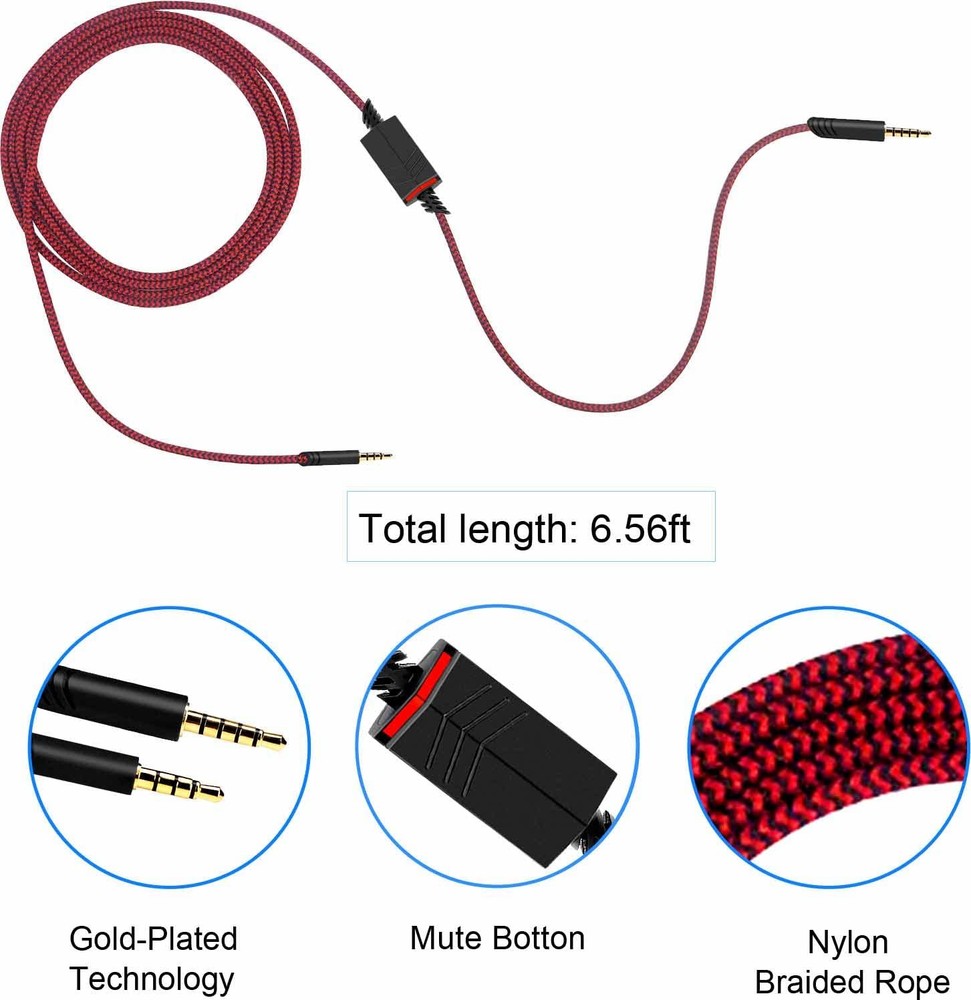 2.0M Replacement Audio Cable Compatible with Astro A40 A40TR Gaming Headset,...