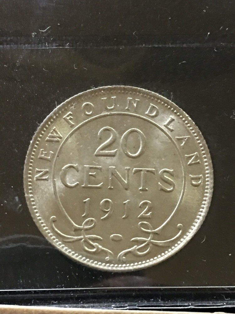1912 ICCS Graded Newfoundland, ¢20 Twenty Cent, **MS-63**