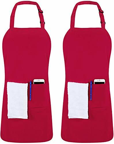 Utopia Kitchen Adjustable Bib Apron (2-Pack) Water Oil Resistant Chef Aprons