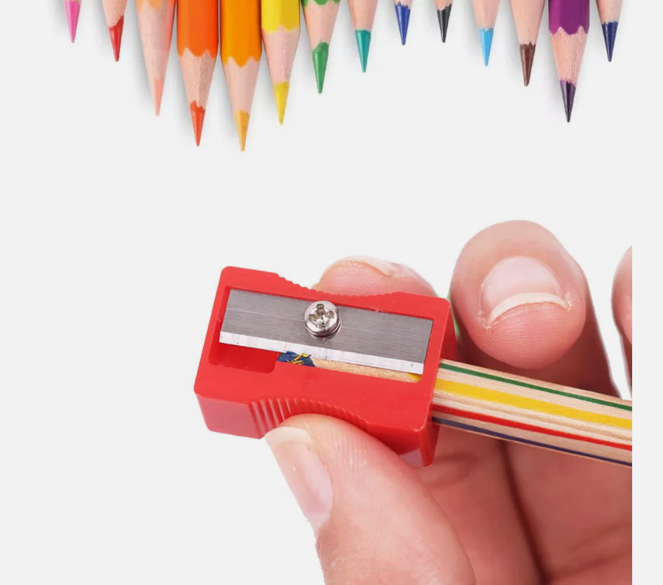 1Piece Stationery Pencil Sharpener Single Hole Plastic Sharpener