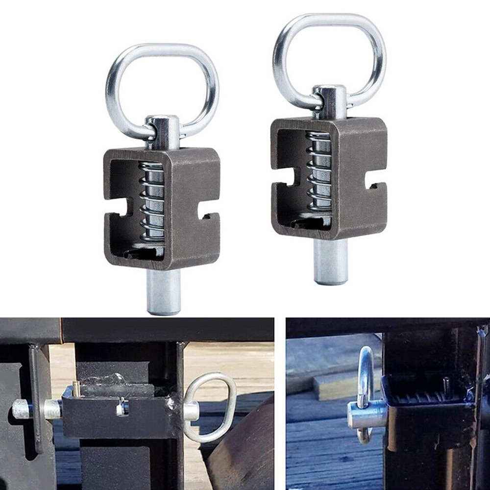 2PCS Universal Spring Car Trailer Gate Loaded Weld-On Spring Latch Lock Assembly
