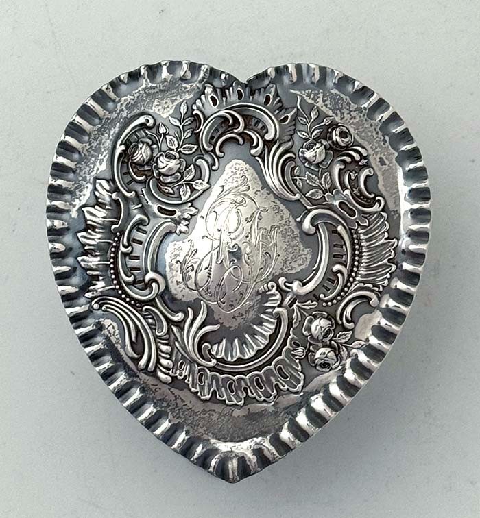 American Sterling Silver Heart Box by Durgin