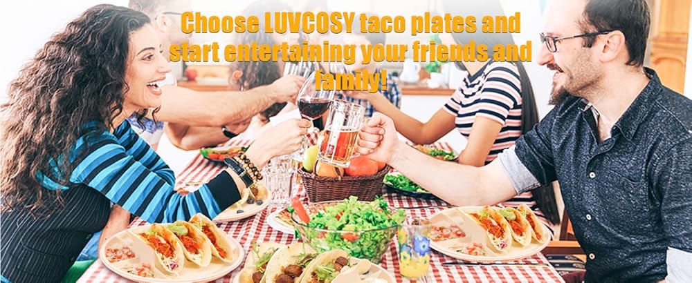10'' Lar Disposable Taco Plates, 3-Taco & 4-Sides, Biodegradable