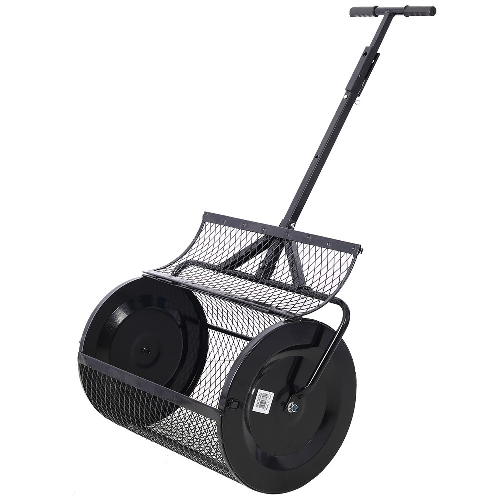 Compost Spreader Peat Moss Spreader 36'' Lawn Garden Care Manure Roller