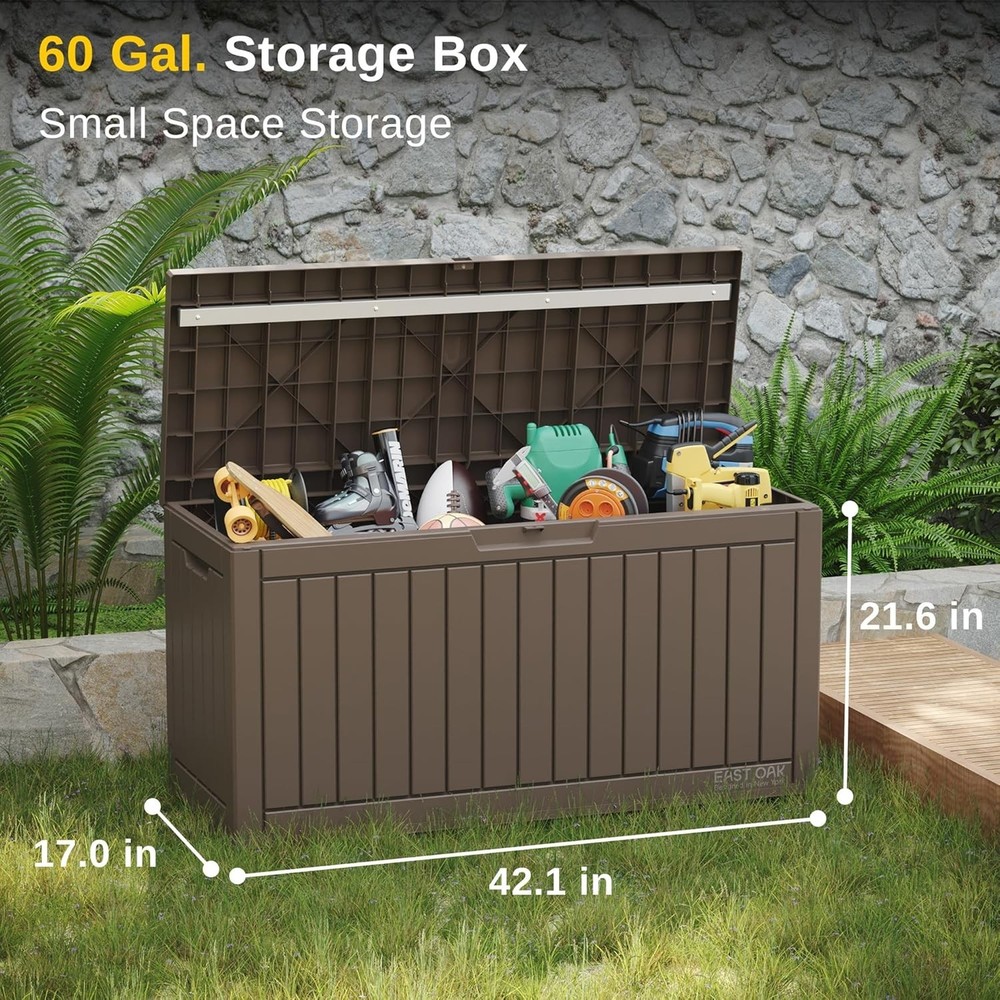 Modern 60 Gallon Waterproof Deck Box – Versatile Storage & Seating Solution
