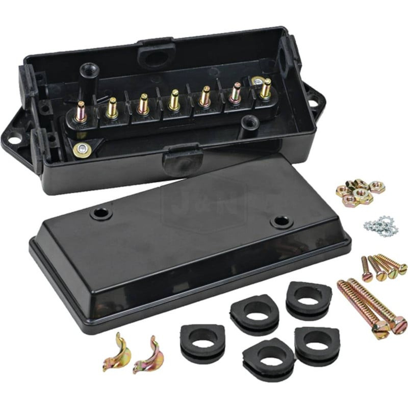 7 Terminal Junction Block, Corrosion Resistant, 10-32 Studs, 204.7mm