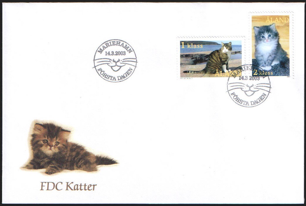 Aland FDC 2003 Pets Cat Kitten (2) Mint