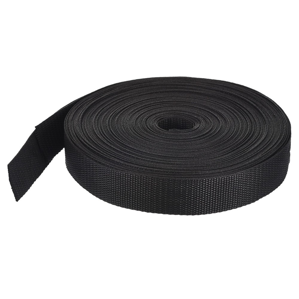 Lightweight Polypropylene Webbing Strap 1 1/4" 25 Yard Backpack Black