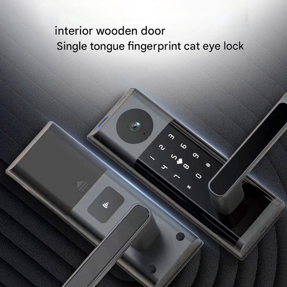 Smart Door Lock Fingerprint Camera Handle Keyless WiFi APP Control