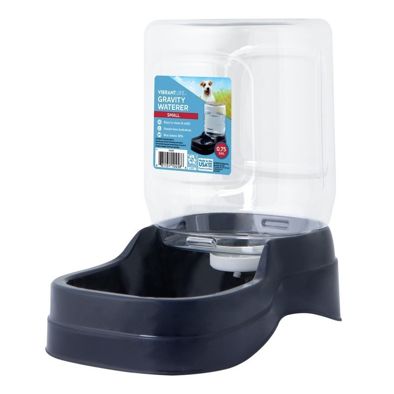 Small Gravity Pet Waterer Automatic Dog Cat Hydration Fresh Water Dispenser New