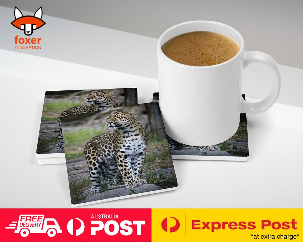 COASTER COFFEE DRINKING MAT|LEOPARD AFRICAN ANIMAL 17
