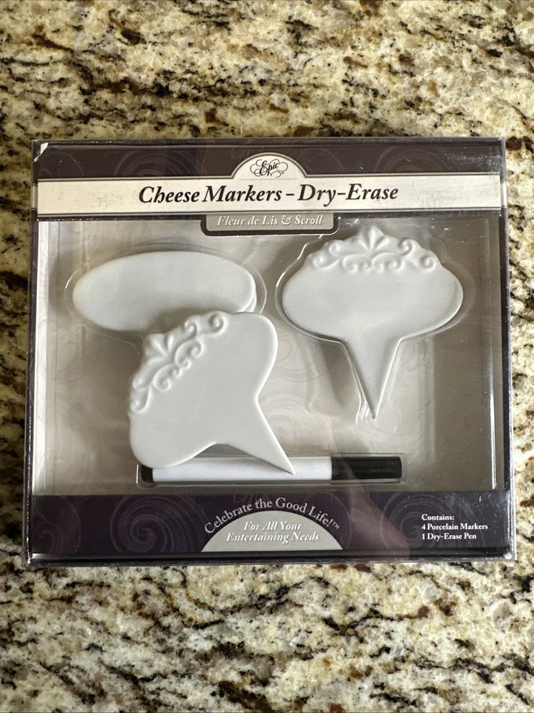 Epic brand Cheese Marker Set features a "Fleur de Lis & Scroll" design