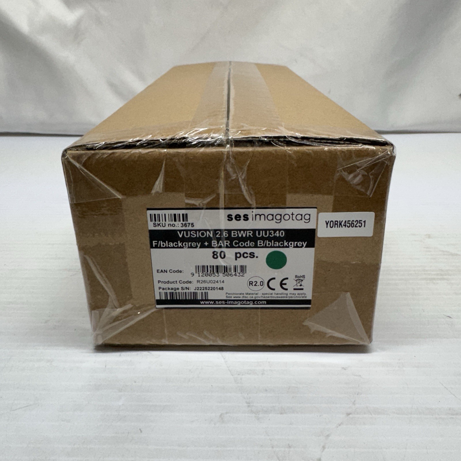 BOX OF 80 SES Imagotag Vusion 2.6 BWR BAR Code Electronic Shelf Price Labels