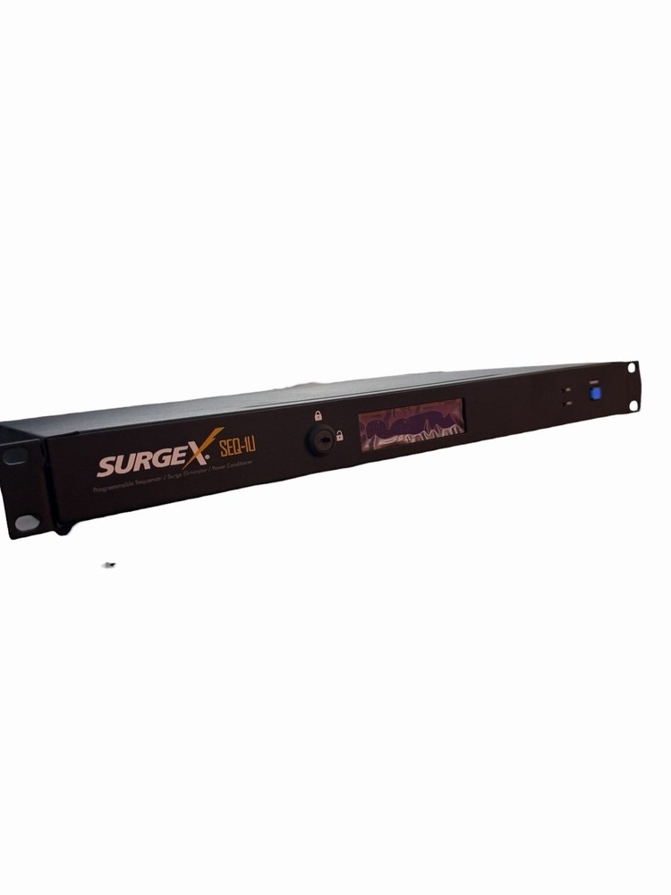SurgeX SEQ-1U Programmable Sequencer Surge Eliminator 120V/20A Remote Key Lock