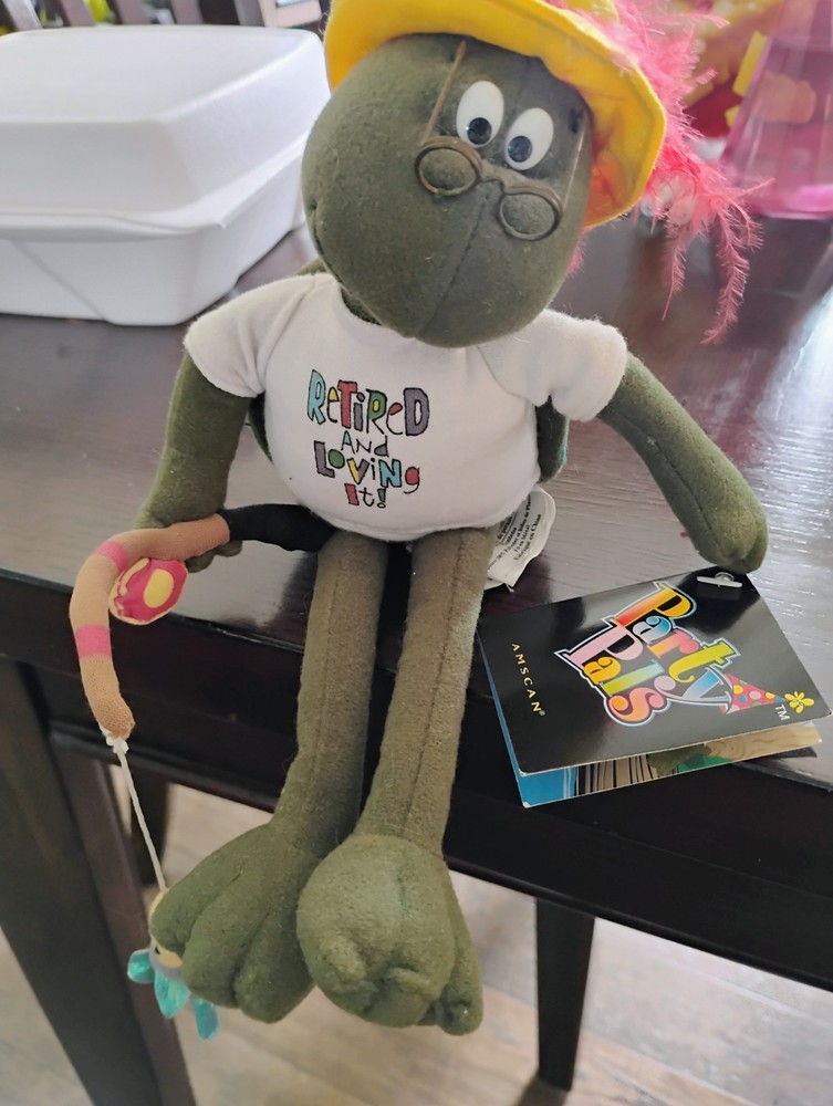 Vintage Amscan Retired Plush Turtle 9"