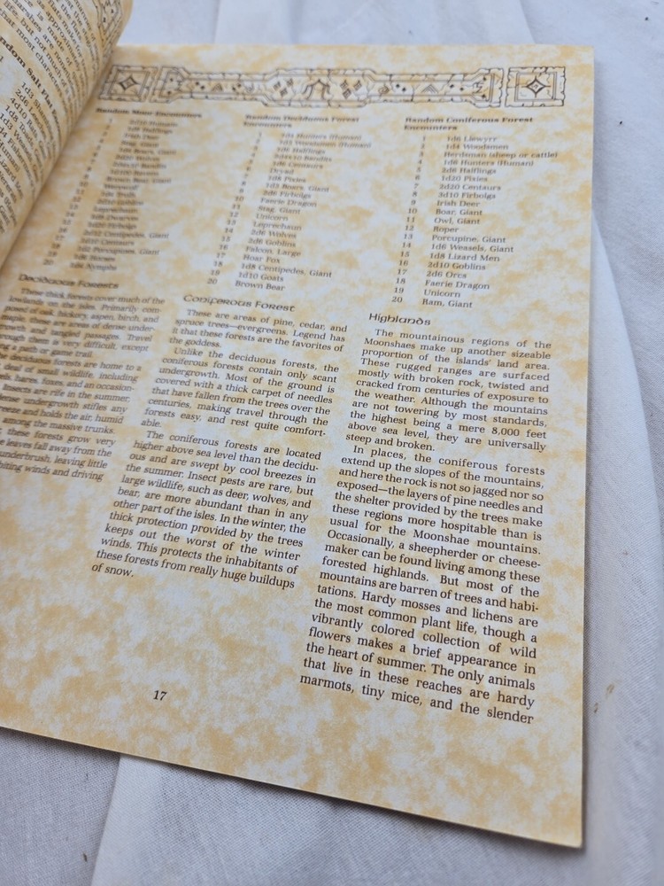 Advanced Dungeons & Dragons Moonshae Forgotten Realms D&D TSR 1987 No Map