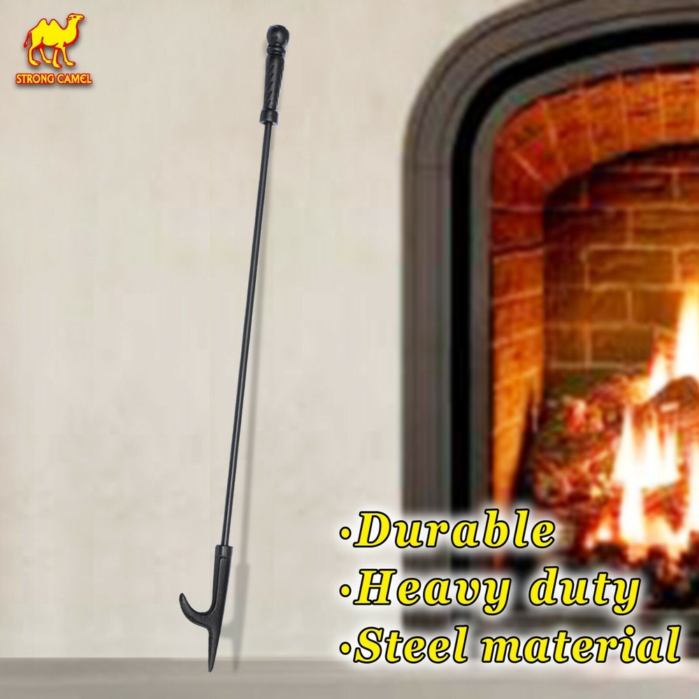 Campfire Fireplace Fire Poker Tool  Extra Long 27", Black