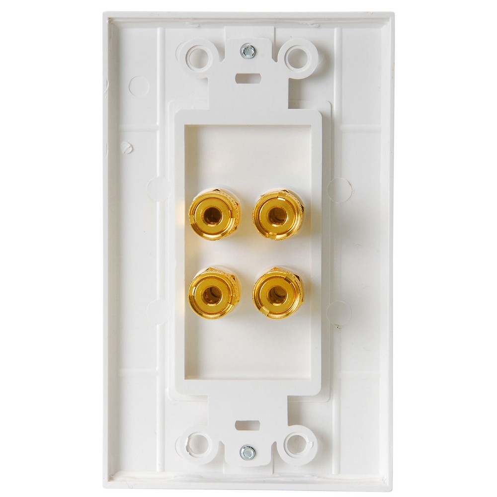 Audtek WP-4B Wallplate Four Banana/Binding Post