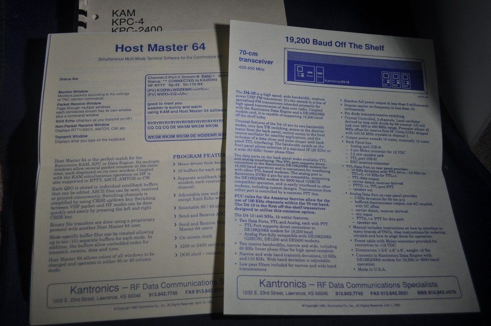 Kantronics Operations Manual KAM*KPC4*KPC2400*KPC1*KPC2