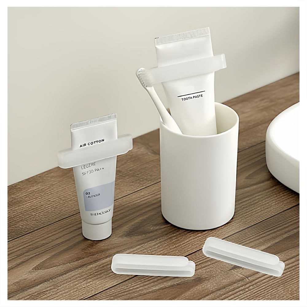 JM.JEEMI 4-Pack Toothpaste Squeezer – PP Tube Squeezers, Clear