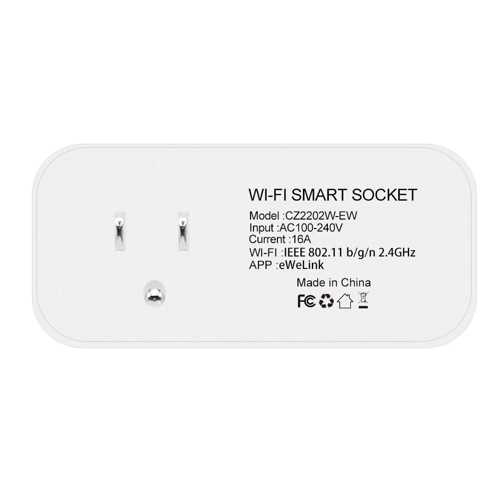 2 Pack 16A WiFi Smart Plug with App Remote Control Timer and Compact Design