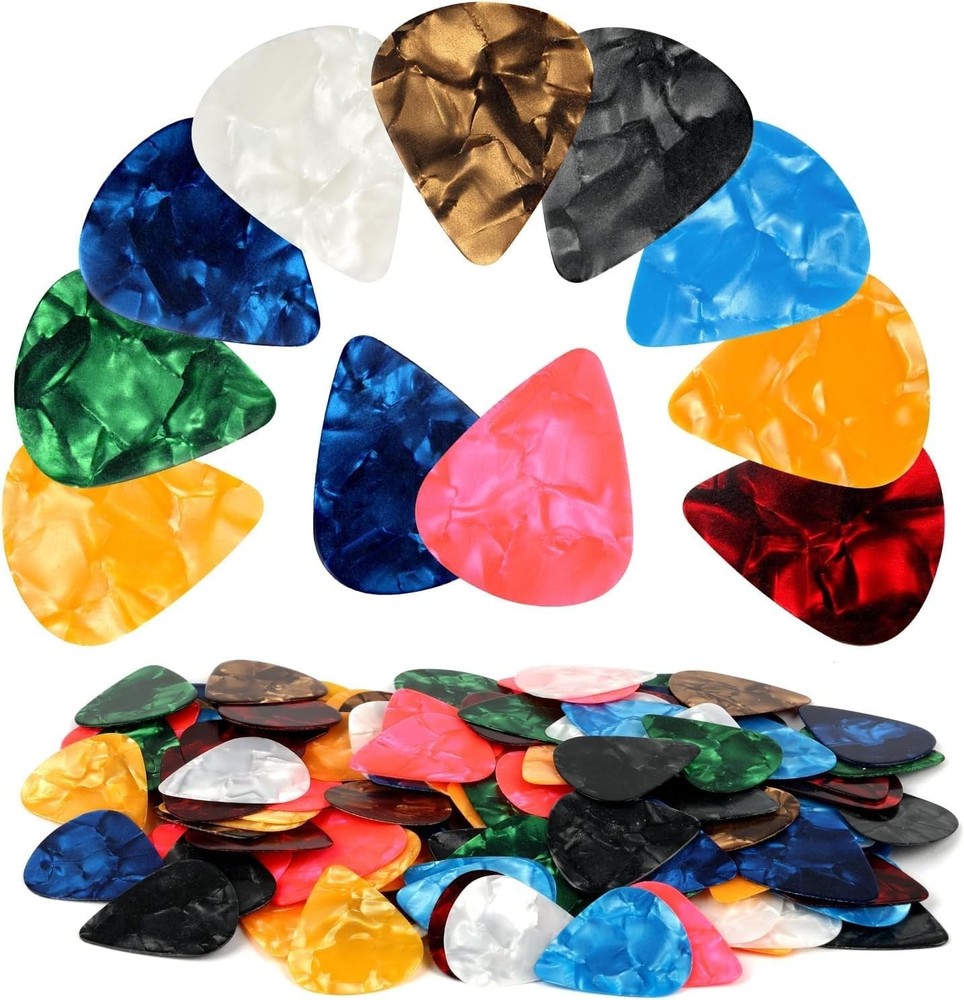 PEASUG 120 Pcs Colorful Guitar Picks Medium-0.71mm Multicolor-typical