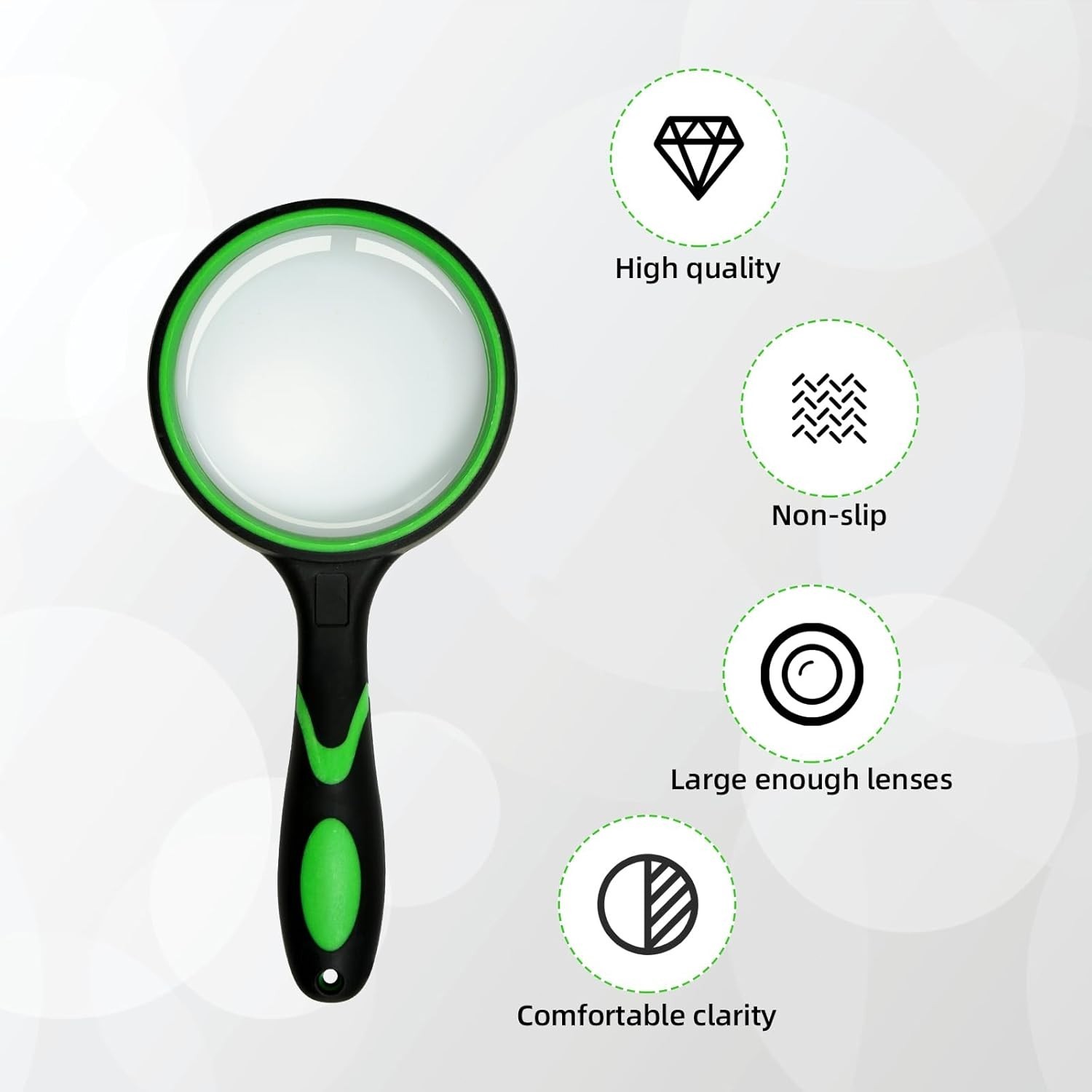 10X Shatterproof Magnifying Glass 10X Large Handheld Magnifying Glass for Senior