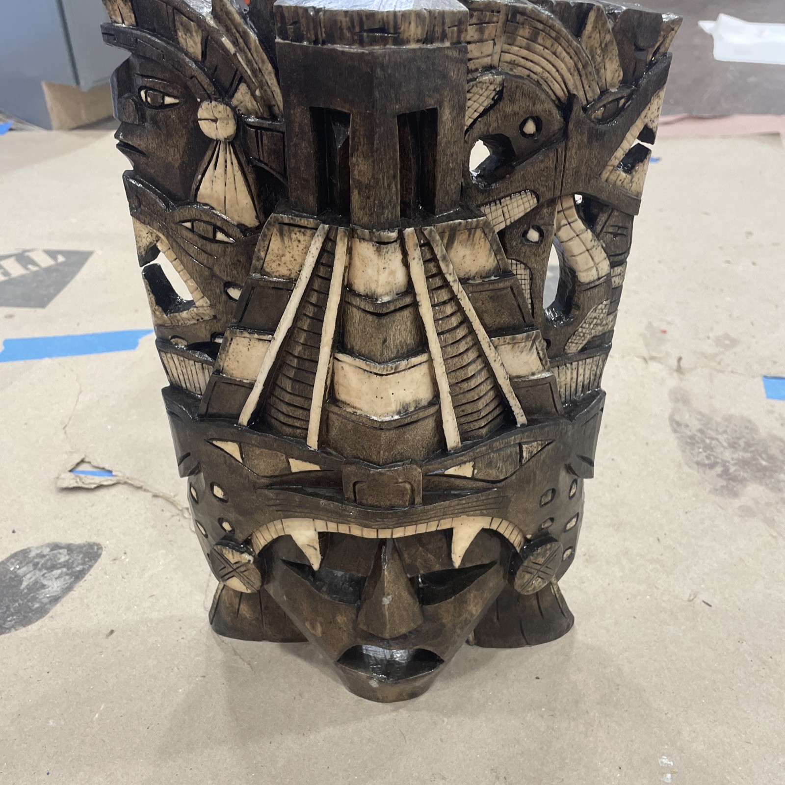 Aztec Hand Carved Mask