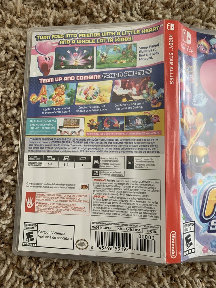 Empty Replacement Case & Artwork ONLY! Kirby Star Allies - Nintendo Switch