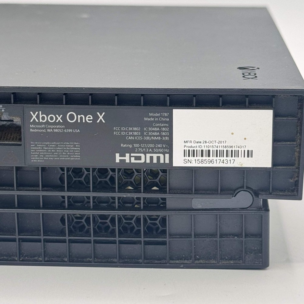 Microsoft Xbox One X 1TB Black Model 1787 READ