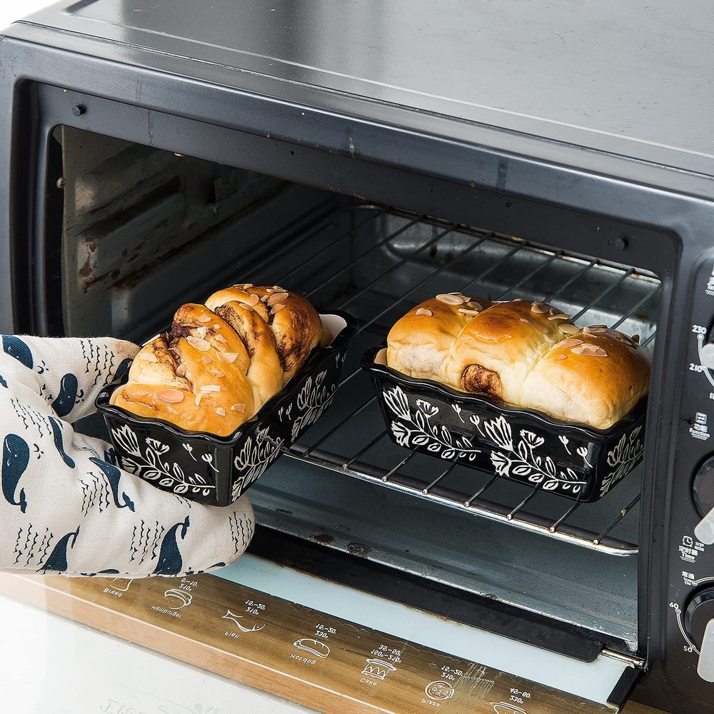 Mini Loaf Pans for Baking - 4-Piece Ceramic Bread Pans