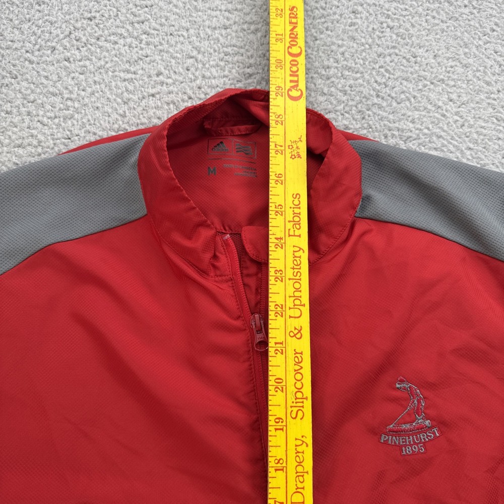 Pinehurst Adidas Golf Windbreaker 1/4 Zip Pullover Mens Medium Red Performance
