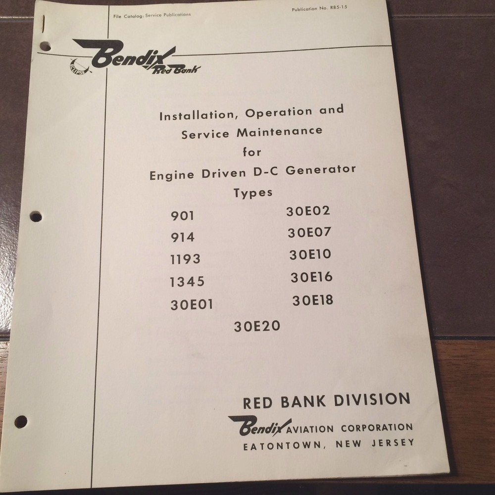 Eclipse-Pioneer DC Generators Install, Operating & Service Instructions Manual