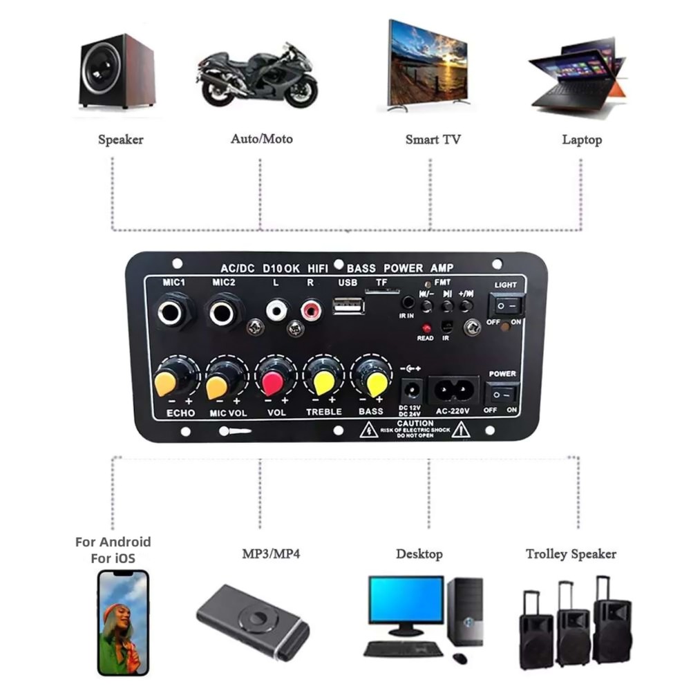 Versatile Audio Amplifier Board Bluetooth 5.0 Support Customized Audio Settings