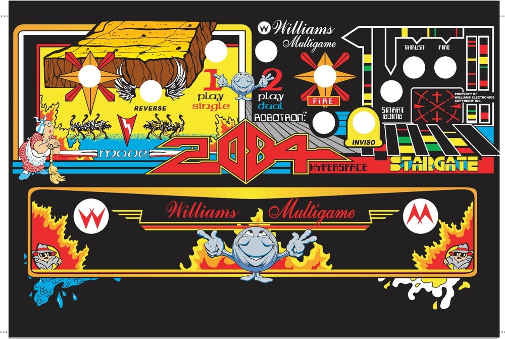 multi williams arcade control panel overlay graphics CPO