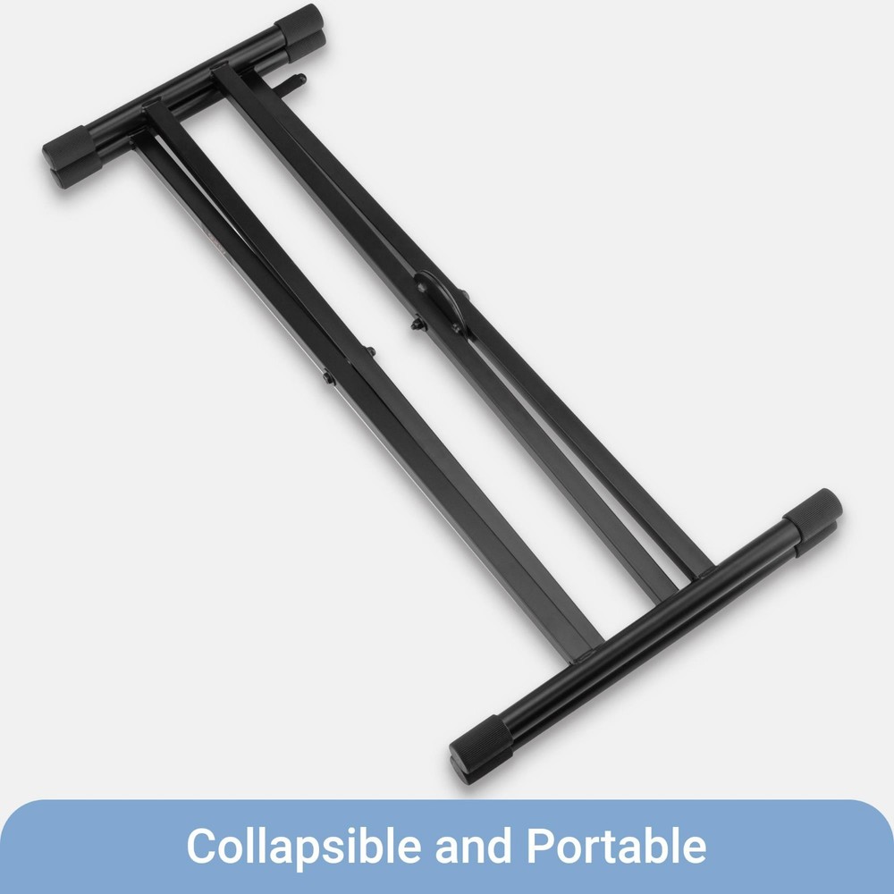 Lectronify Double-X Keyboard Stand Pull Lock Adjustable Height Heavy Duty 154 lb