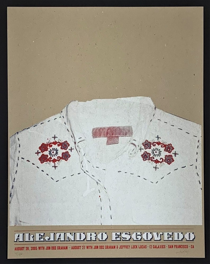 Alejandro Escovedo POSTER John Dee Graham Signed Silkscreen Lil' Tuffy 2005