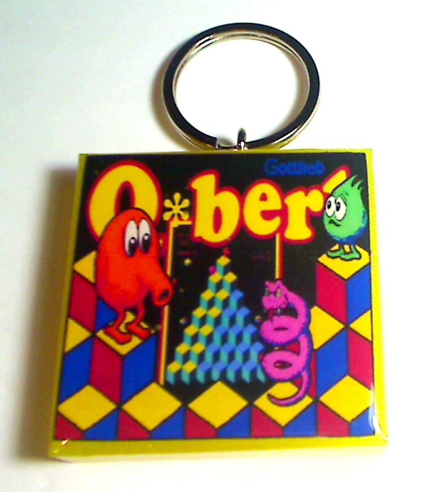 Q-Bert  Arcade Coin Door accessory Keychain