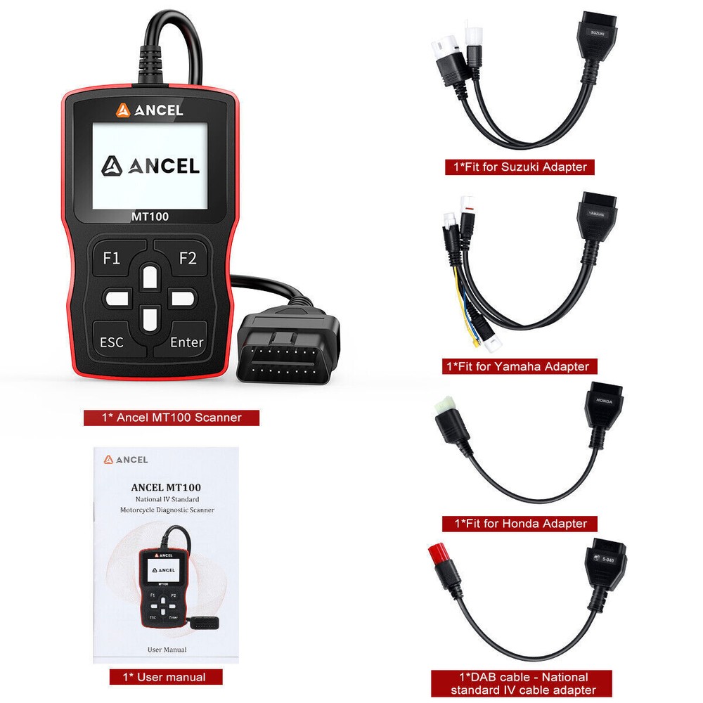 ANCEL MT100 Motorcycle OBD2 Scanner Diagnostic Tool Code Reader FIT FOR HONDA