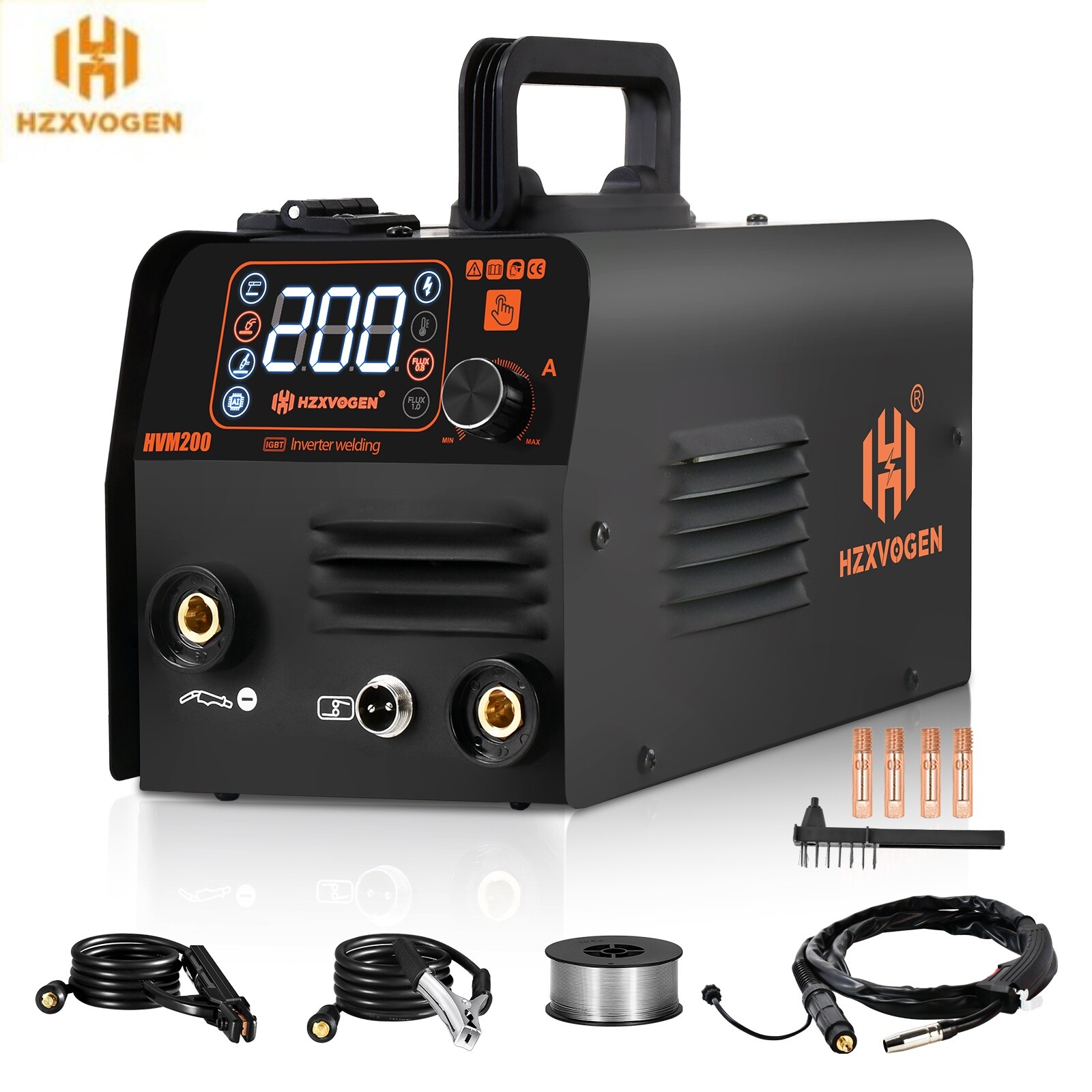 HZXVOGEN 3 in 1 MIG Welder 200Amp Flux MIG/Lift TIG/MMA Welding Machine 110V USA