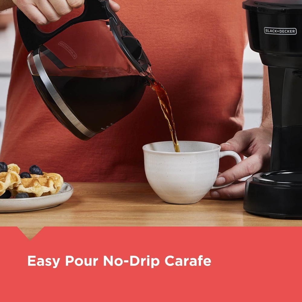 BLACK+DECKER 12-Cup Drip Coffee Maker with Easy On/Off Switch