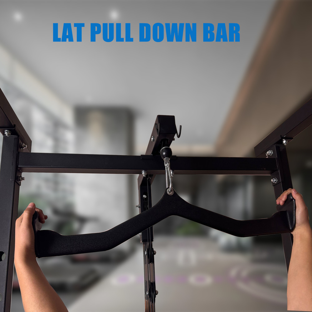 2PCS LAT Pulldown Bar Cable Machine Attachment Back Tricep Bar Strength Training