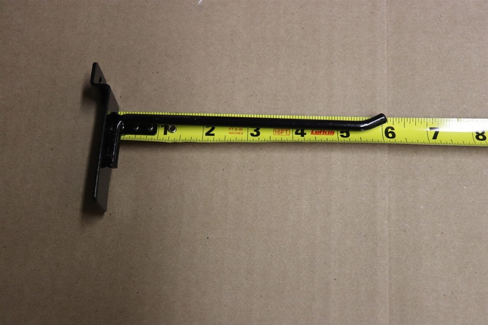 6 inch Black Peg Hook for Slatwall (100 Pack)