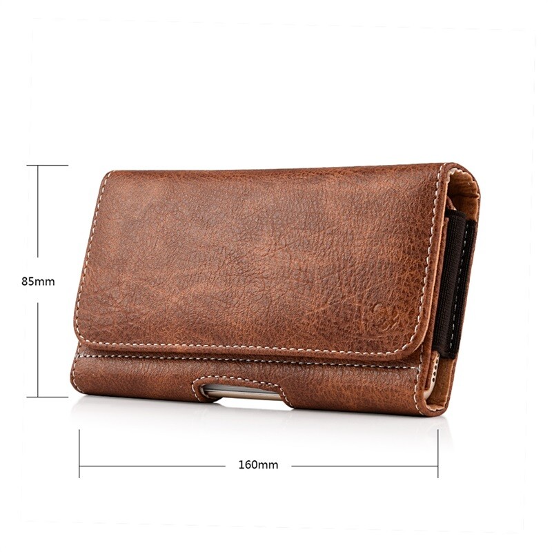 Universal Horizontal Large Leather Pouch Phone Case for iPhone Galaxy Huawei