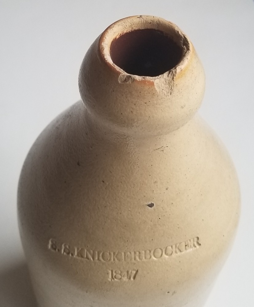 Antique Stoneware S.S. KNICKERBOCKER 1847 Bottle