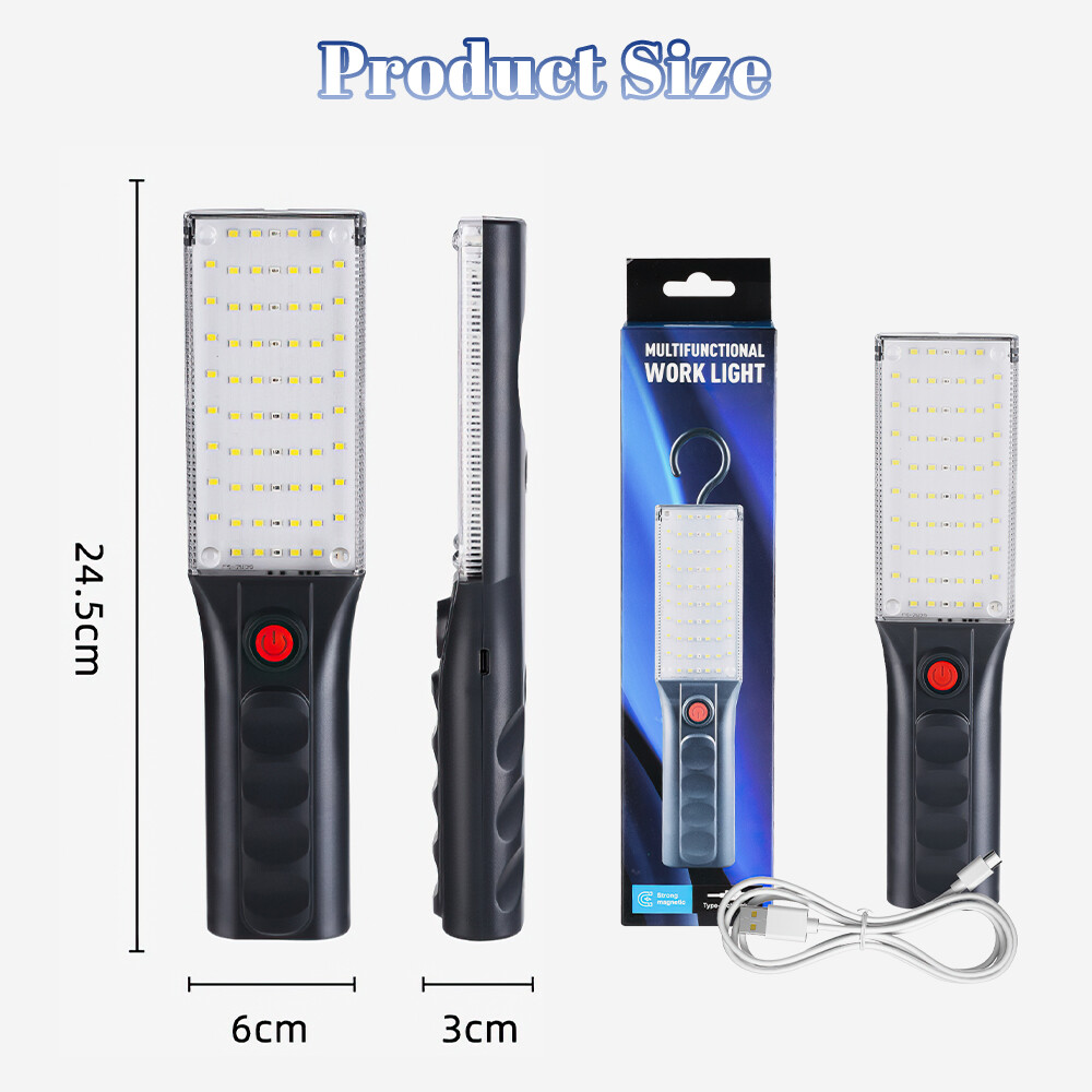 Magnetic Flashlight LED Rechargeable Work Light Multi FlashLight With Hook