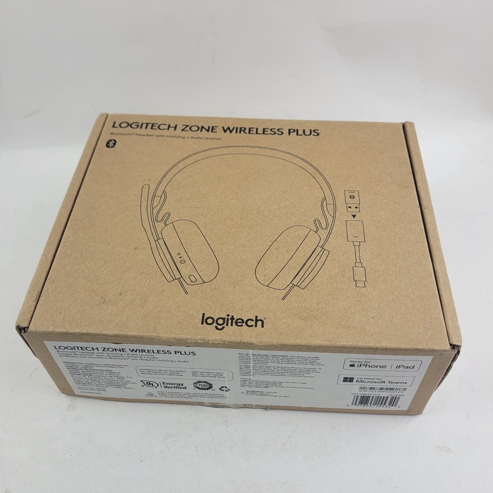 Logitech Zone Wireless Plus Headset Model A00082 Brand New Open Box