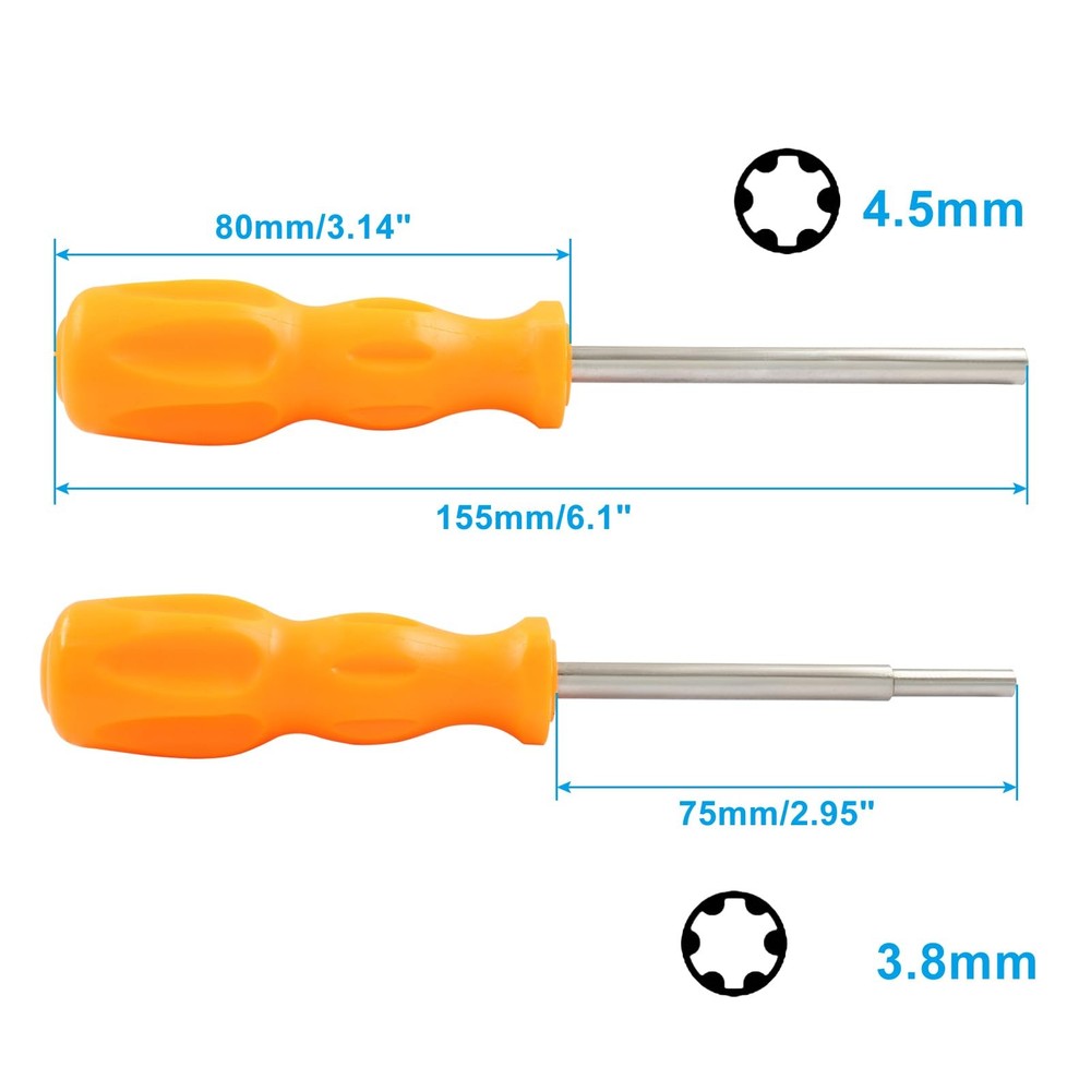 Gamebit Screwdriver Set 3.8mm & 4.5mm Security Screwdriver Bits for Opening N...