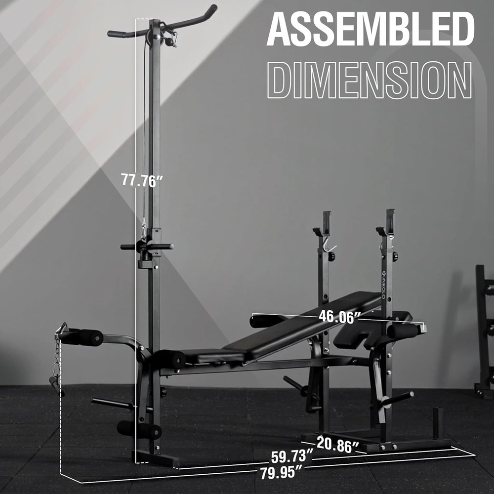 8 in 1 Olympic Weight Bench Set with Leg Extension and Leg Curl, Multi-Function